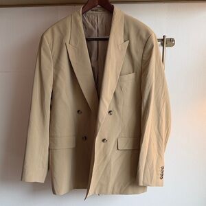 🚢 NWOT🚢 DOUBLE BREASTED BLAZER 🚢 MANGO MEN 🚢 44R 🚢 TAN